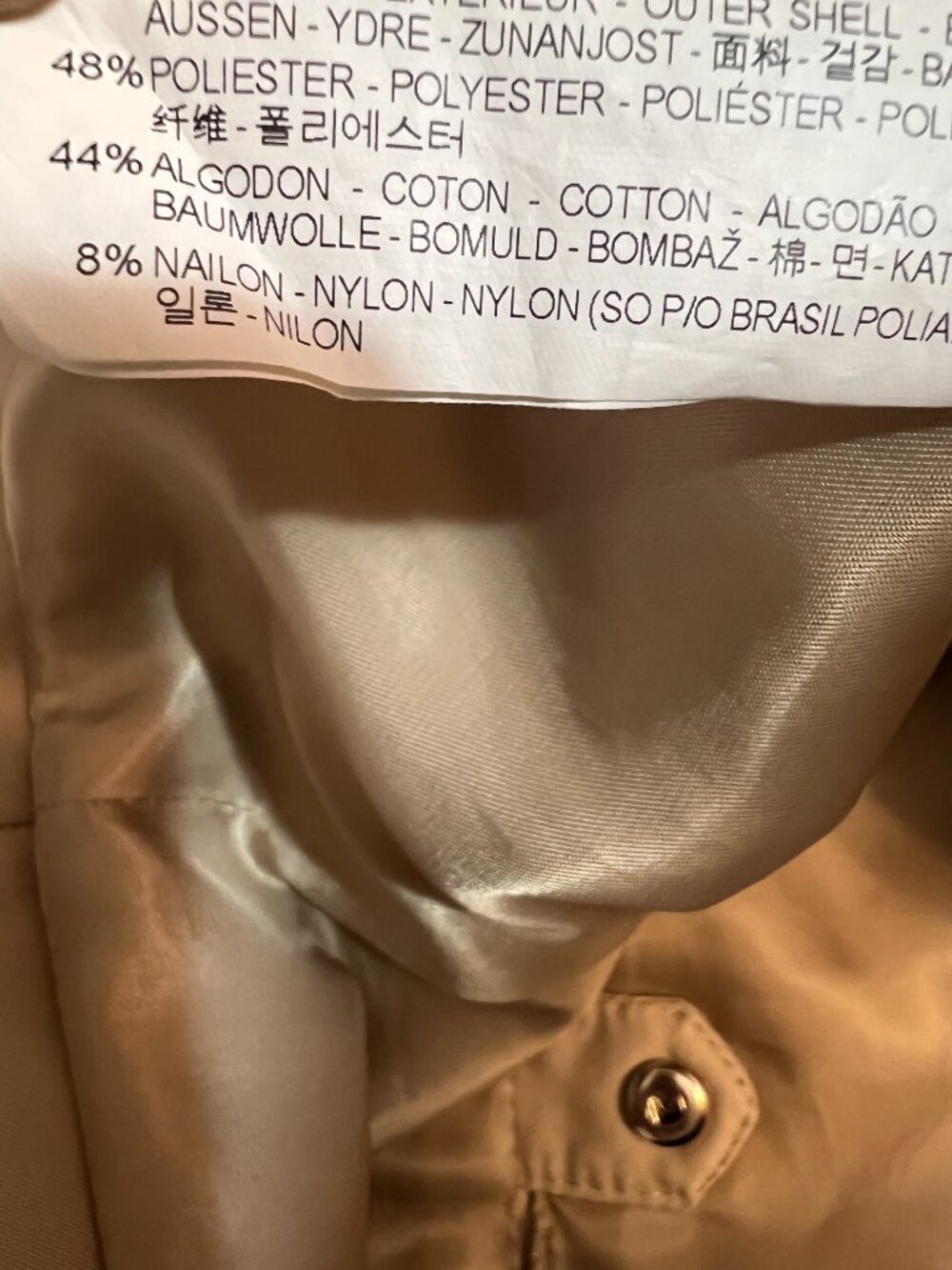 ZARA WOMAN Trench Coat Womens M Beige Belted Double Breasted Jacket Khaki - Picture 5 of 13
